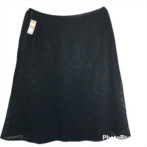 NWT Talbots Black Lace Full Skirt Size 12